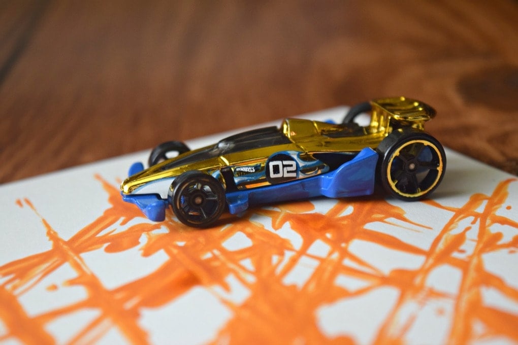 Painting with Hot Wheels Cars by This Little Home of Mine