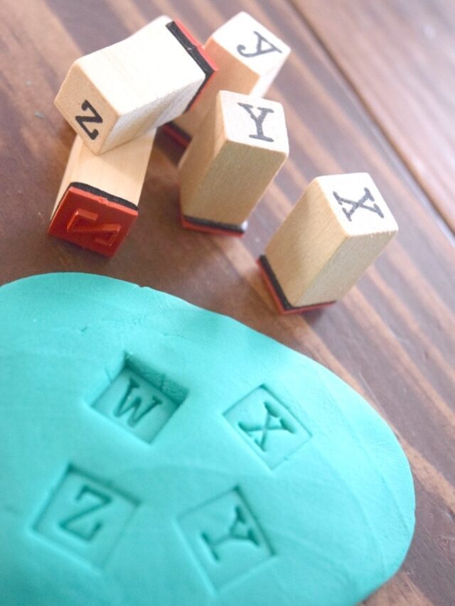 Letter Stamping with Playdoh Story