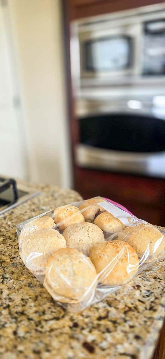 Breakfast Biscuits in a Freezer Safe Bag - Sitting on the Kitchen Counter