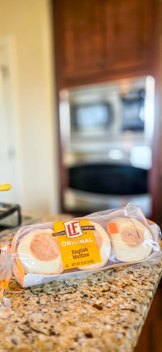 Package of English Muffins Sitting on the Kitchen Counter