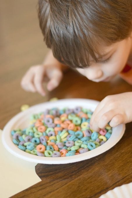 Create a Rainbow Rainbow Art Activity - Eating a Bowl of Froot Loops