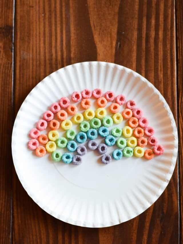 Create a Rainbow Rainbow Art Activity - Eating a Bowl of Froot Loops