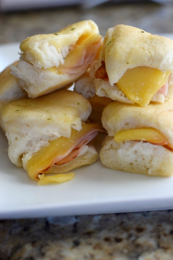 Ham and Gouda Cheese on Yeast Rolls by This Little Home of Mine