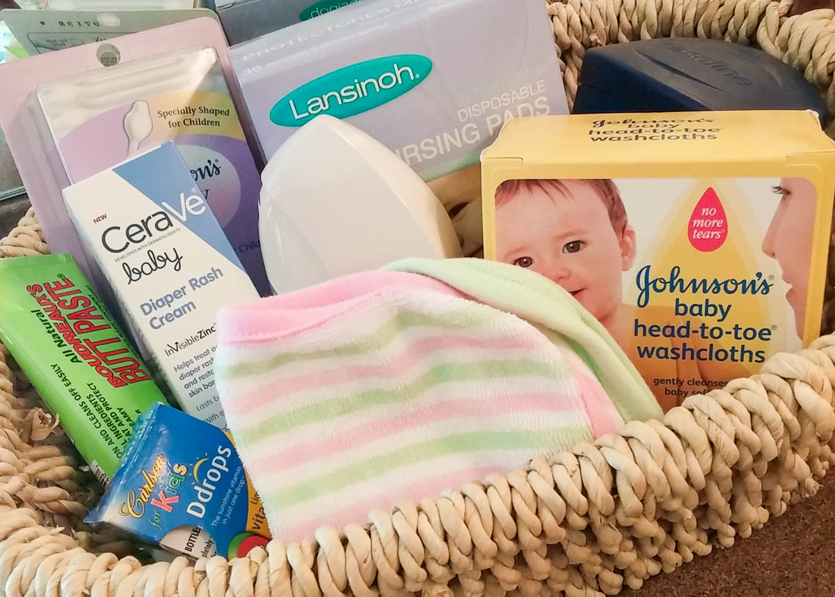 Baby Care Supplies in a Basket