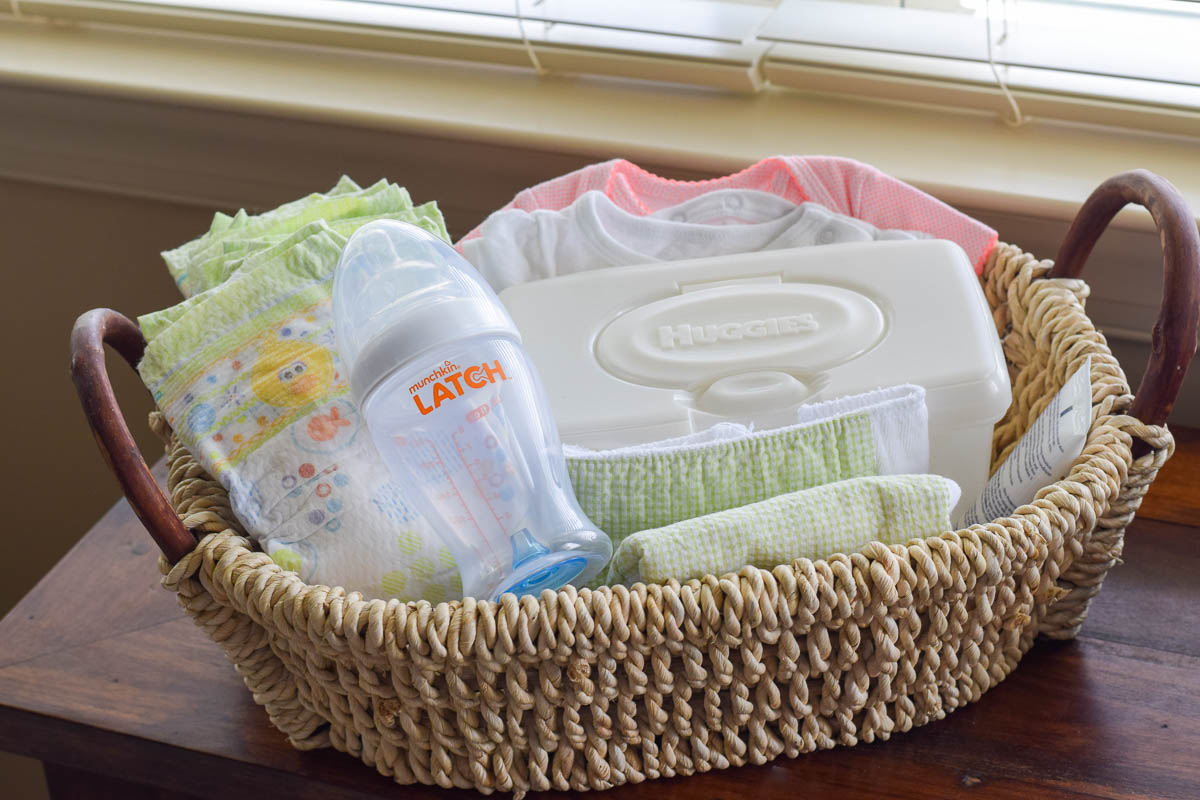 Baby Care Supplies in a Basket