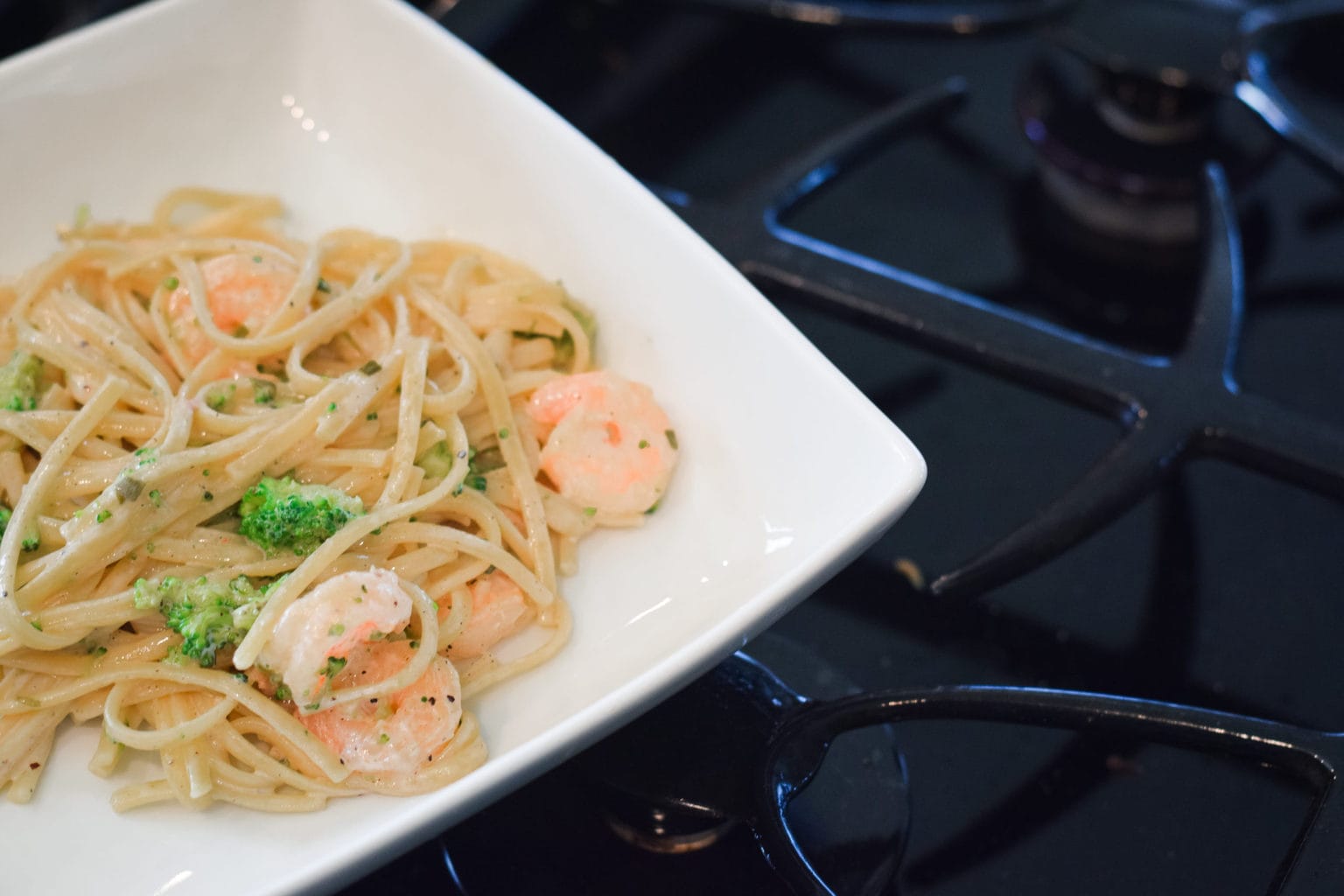 Shrimp and Broccoli Pasta Recipe by This Little Home of Mine