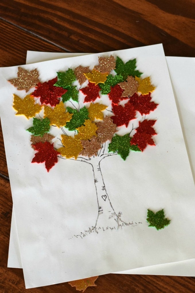 Thanksgiving Day Activities for Kids - Leaves on Tree by This Little Home of Mine