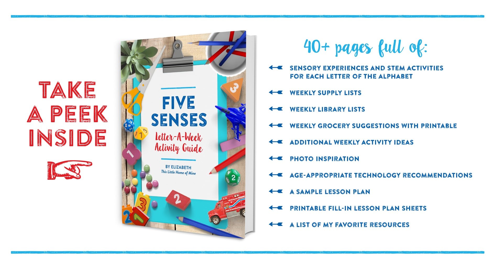 Five Senses Activity Guide for Letter-a-Week by This Little Home of Mine