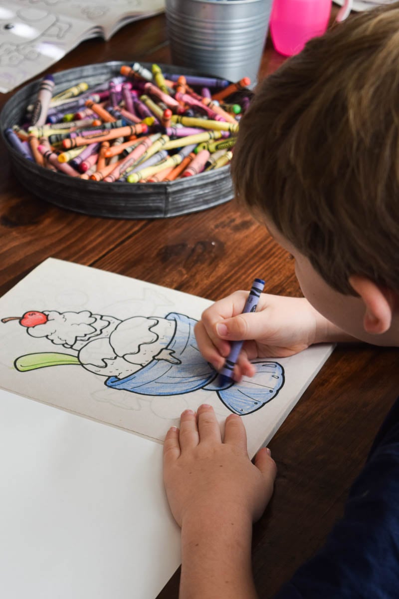 Young Book Coloring in a Coloring Book