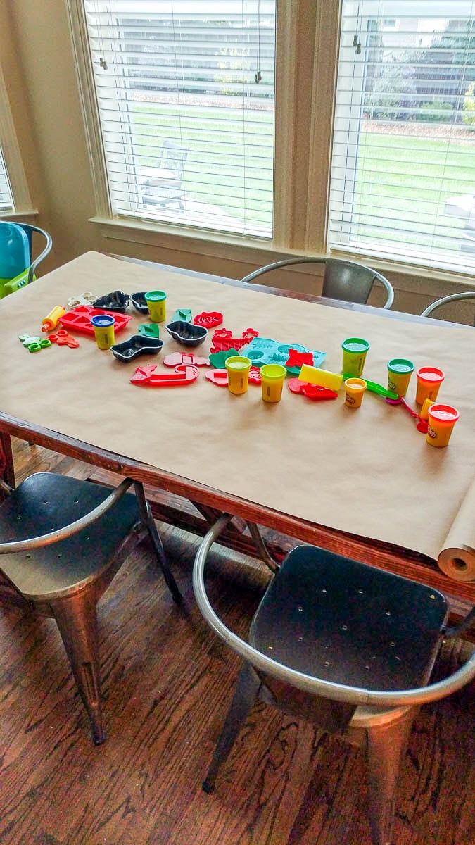 Play-Doh Toys Sitting Out on Kitchen Table