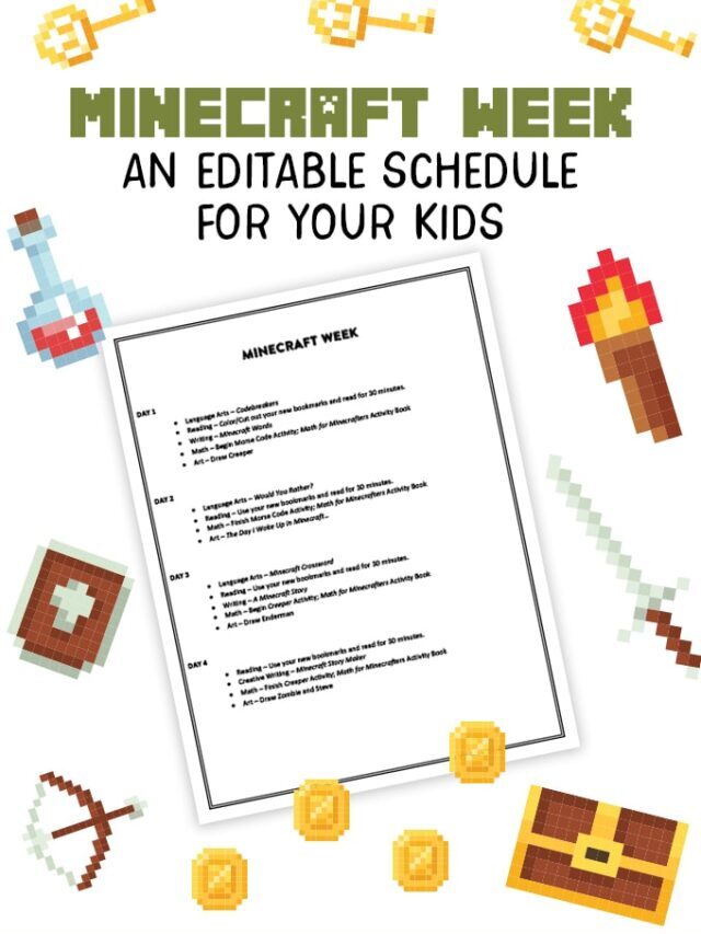 Minecraft Week – Free Editable and Prinatble Schedule Story