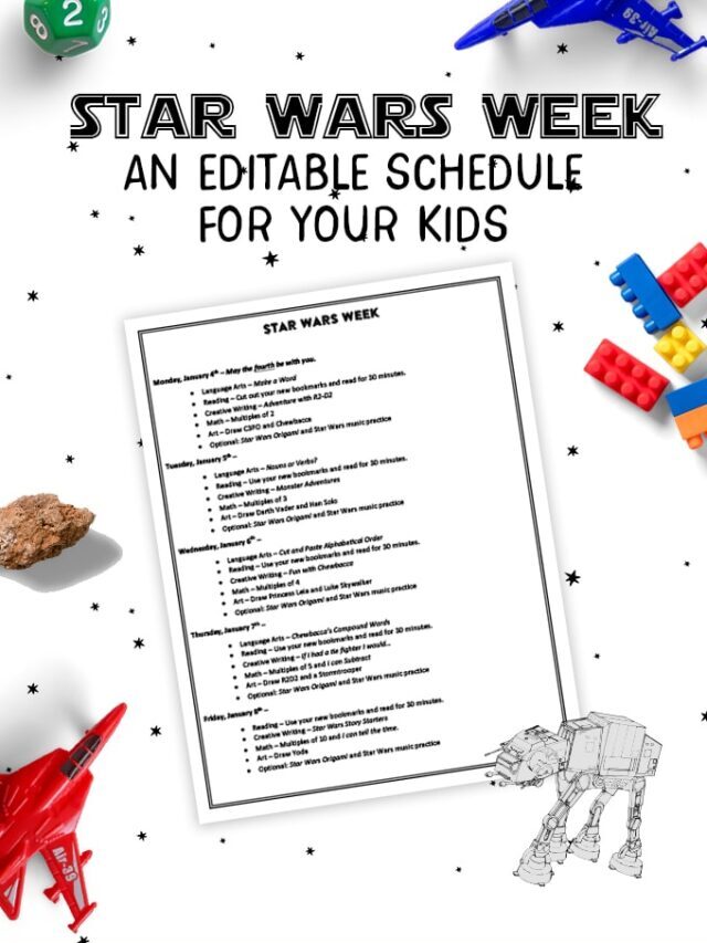 Star Wars Week – Free Editable and Prinatble Schedule Story