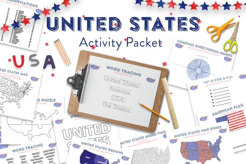 United States Themed Printable Packet