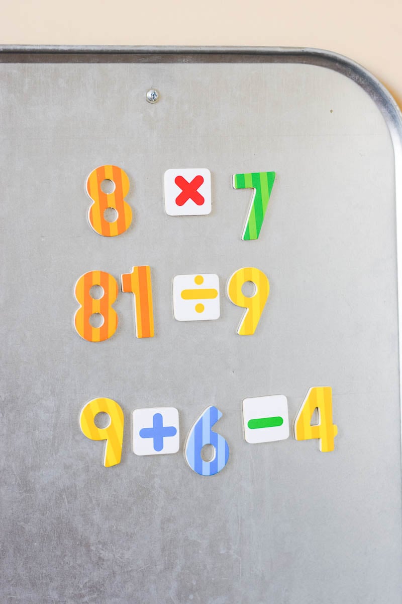 Magnetic Numbers - Math Problems - on Vertical Magnetic Space