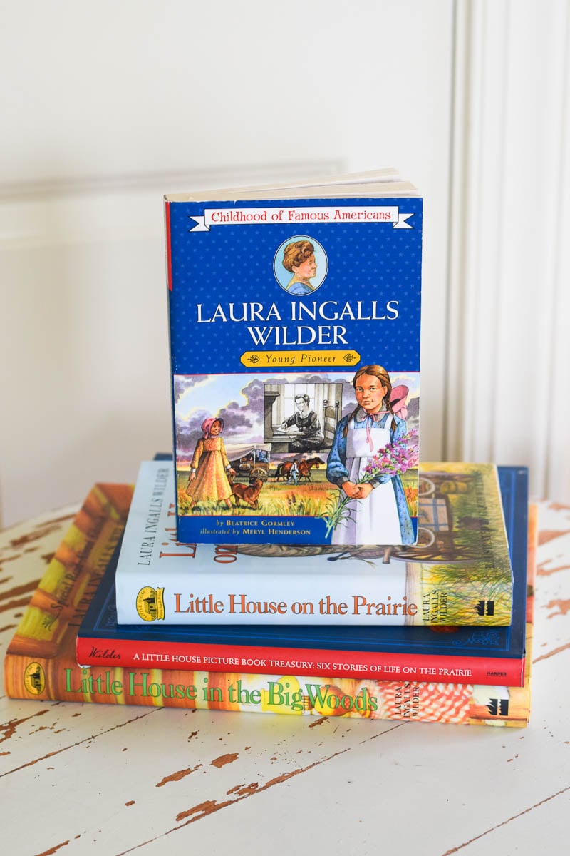 Stack of Children's Books about Laura Ingalls Wilder