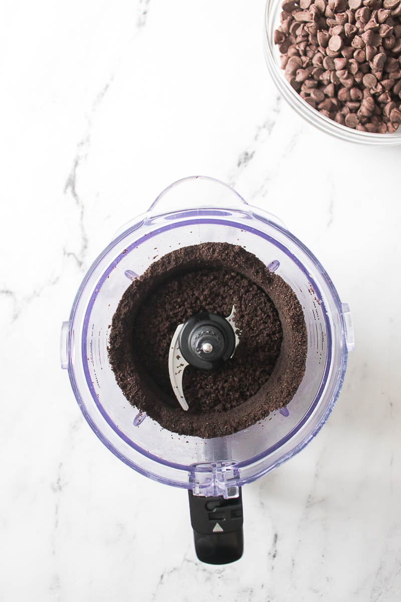 Crushed Oreos in Food Processor 