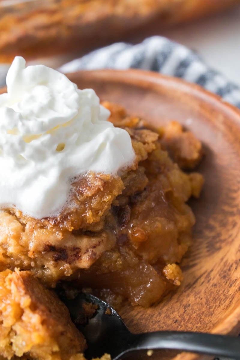 Apple Dump Cake on Serving Platter