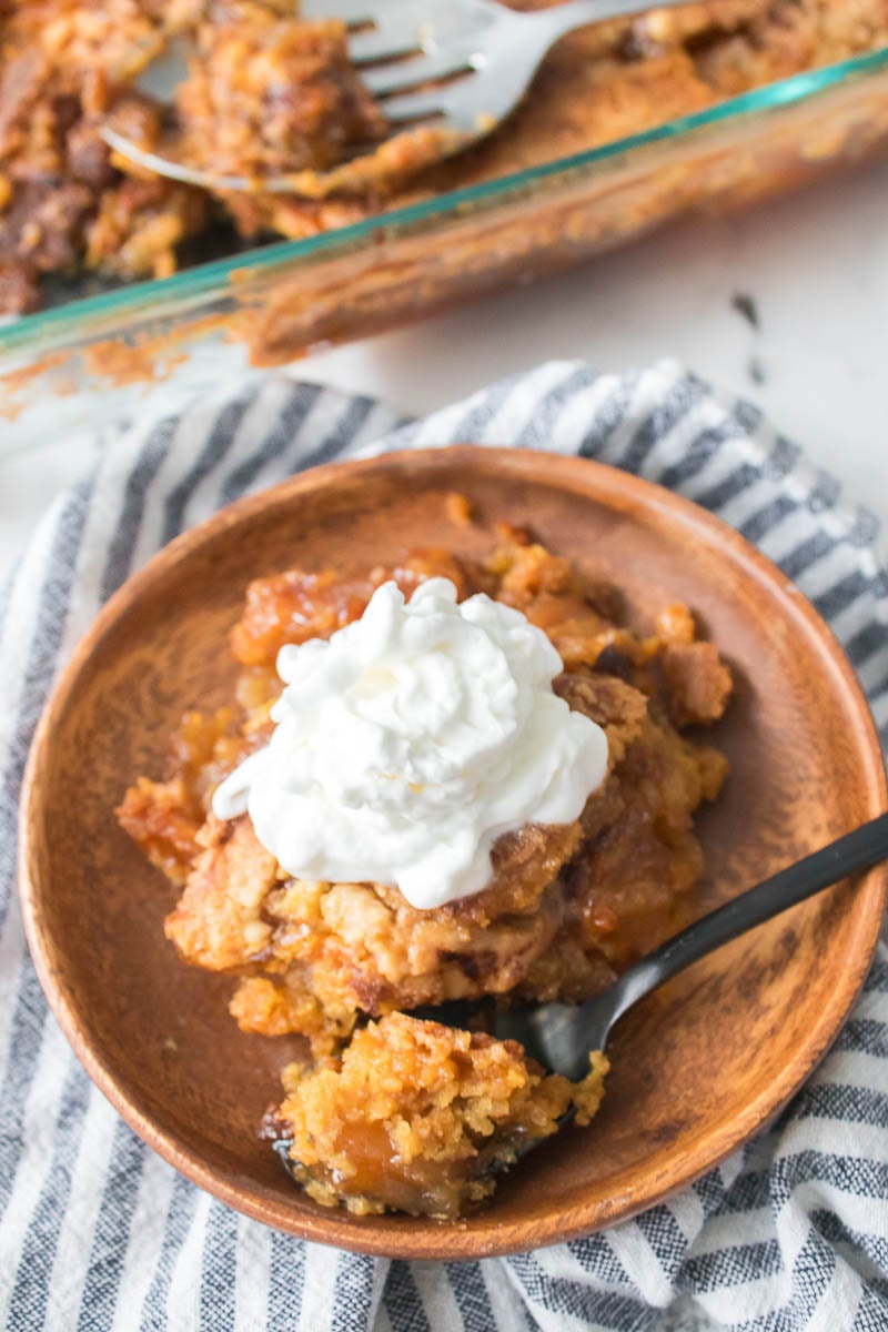 Apple Dump Cake on Serving Platter