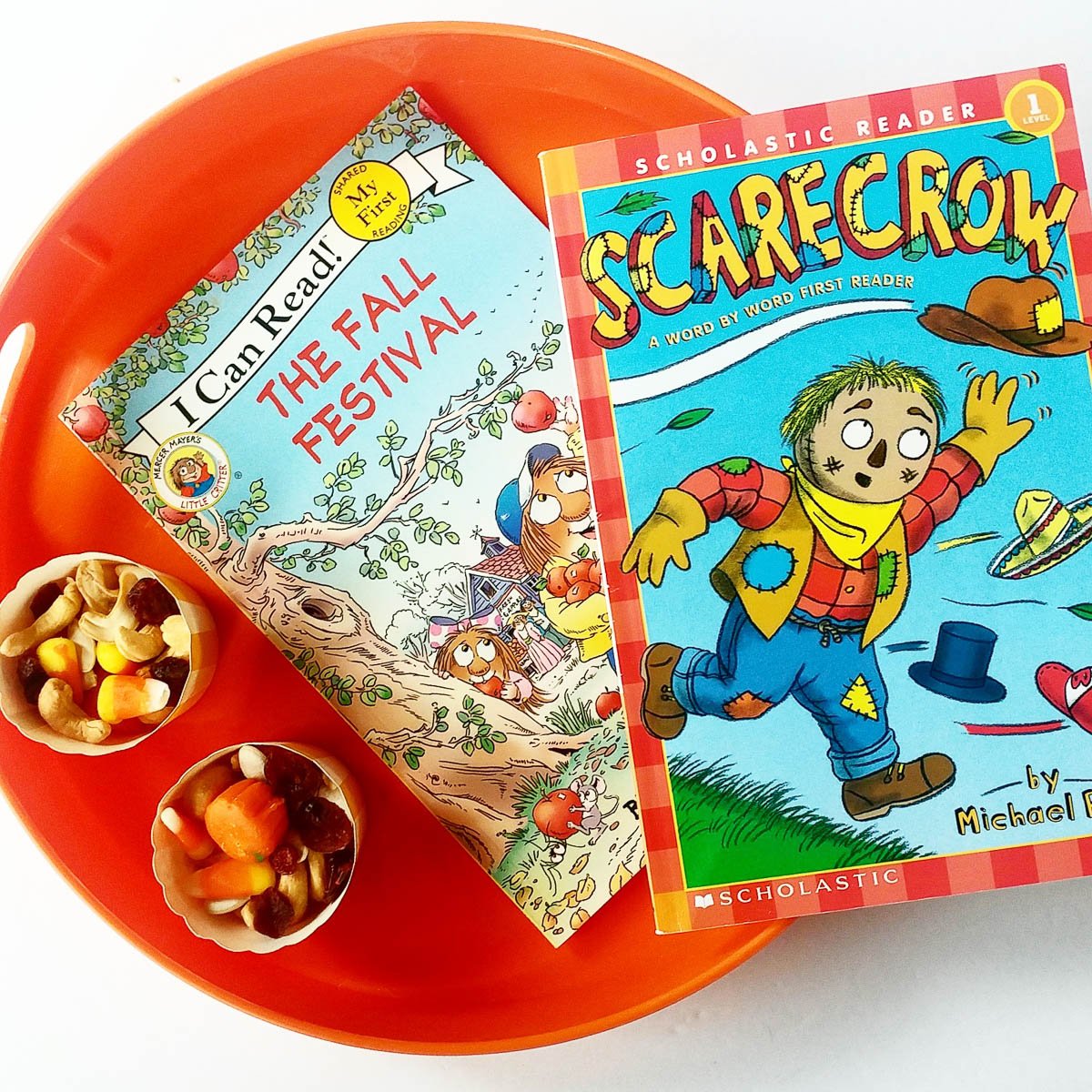 Fall Book and Treats Set Up for Kids to Enjoy
