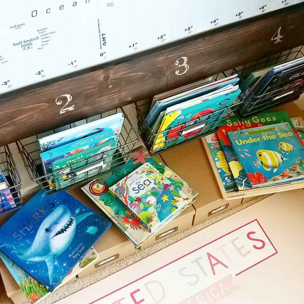 Summer Kids Books in Baskets