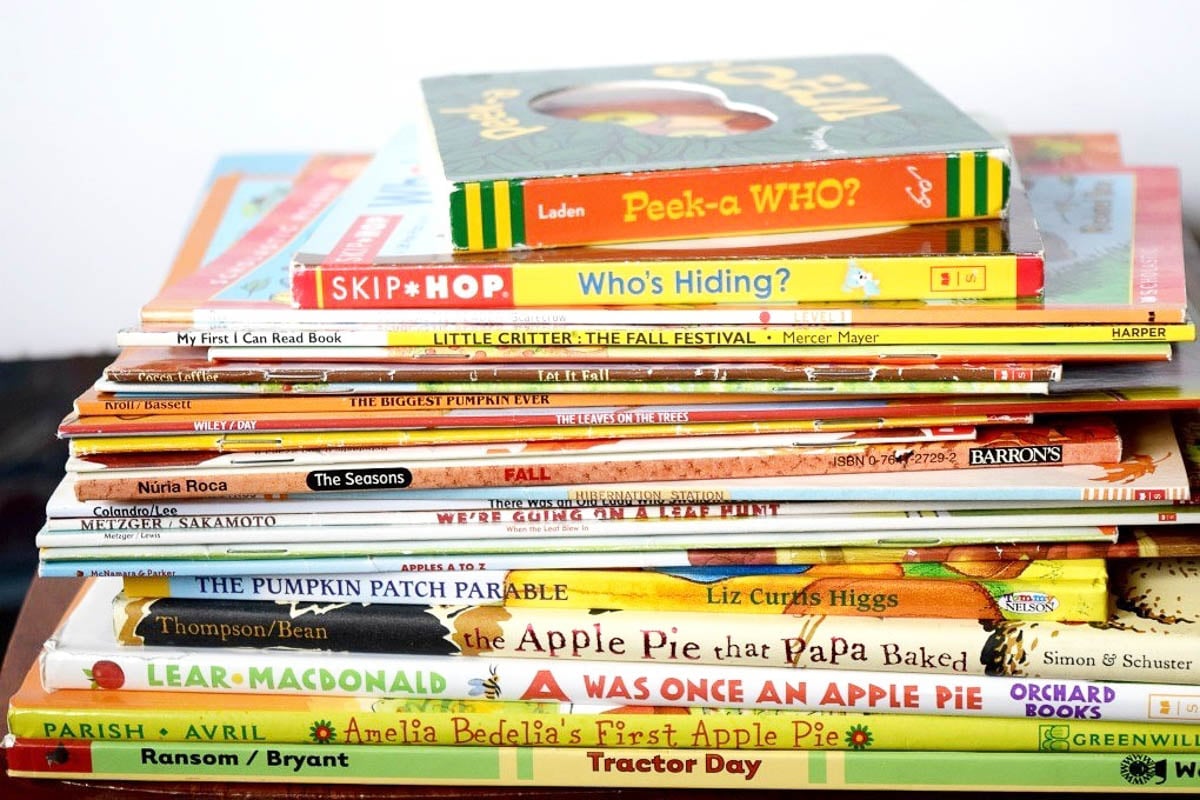 Stack of Autumn Books for Kids