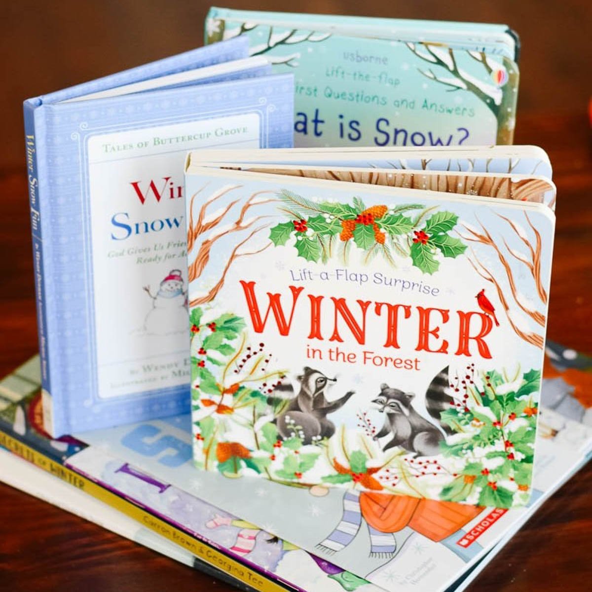 Stack of Winter Books for Kids