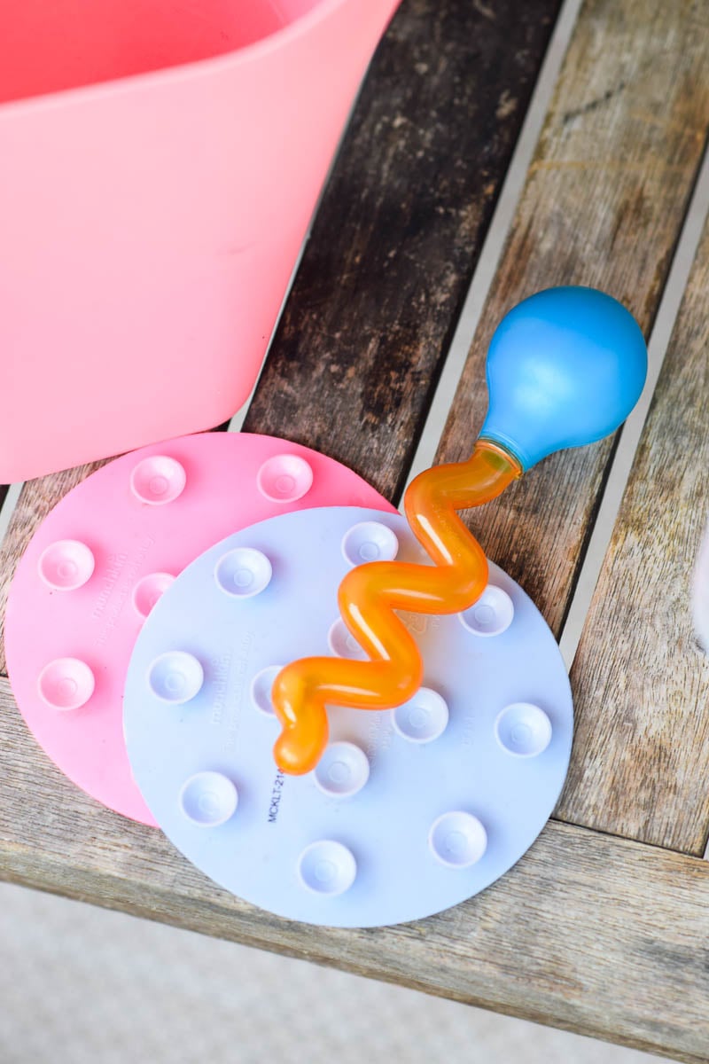 Water Play Activity Set Up on Outdoor Table