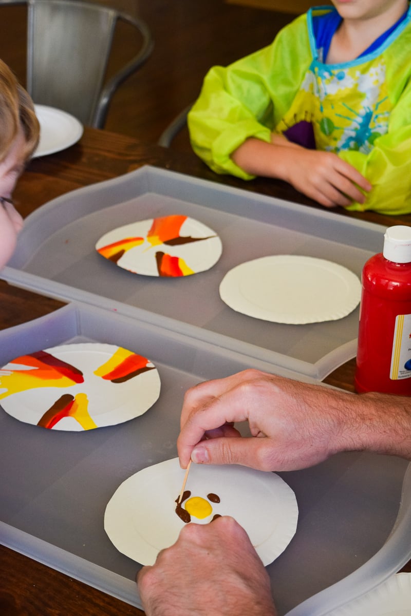 Parent Doing Painting Activity Kids