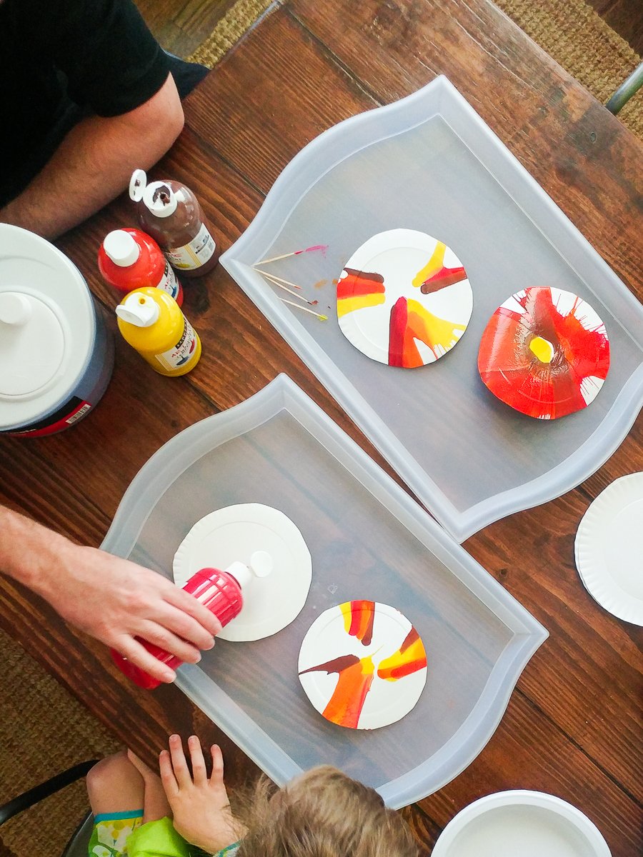 Parent Doing Painting Activity Kids