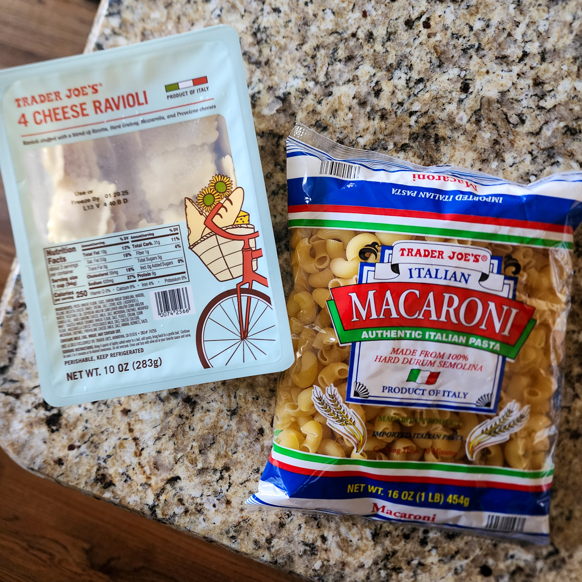 Ravioli and Macaroni from Trader Joe's