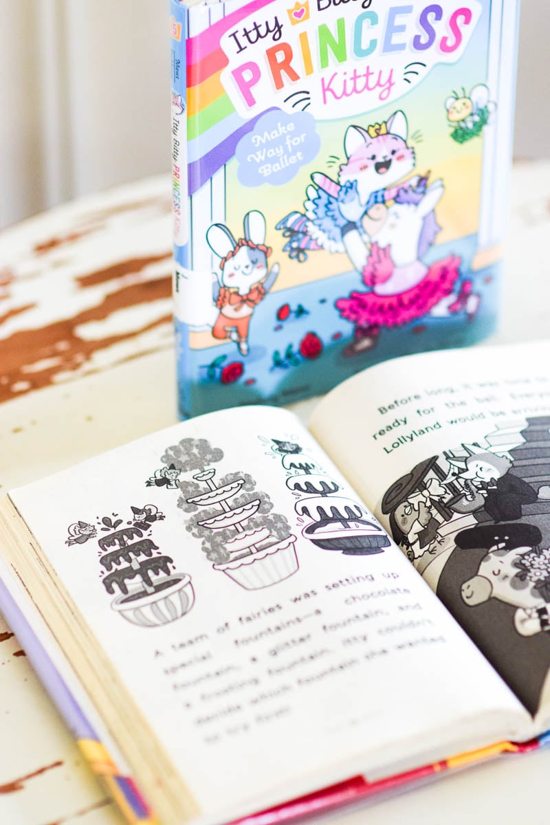 Inside Pages of an Itty Bitty Princess Kitty Book