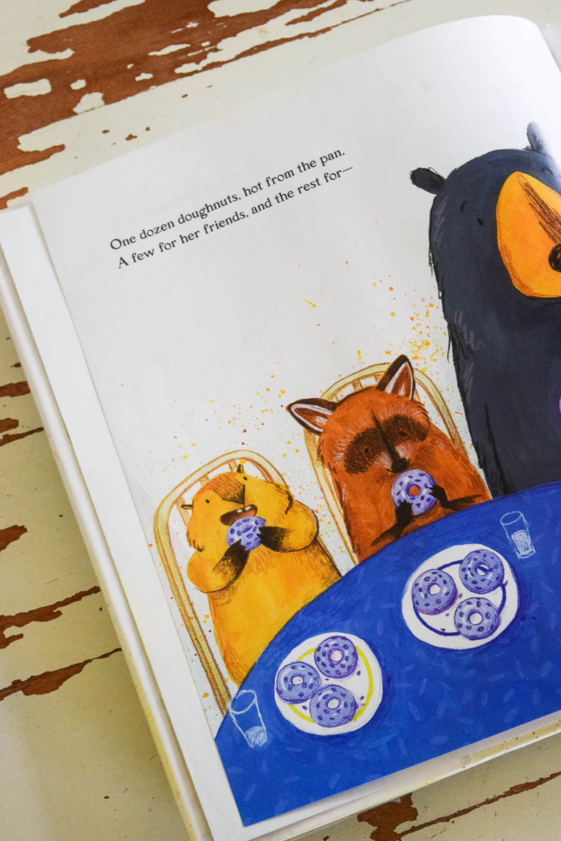 Inside look at the story and illustrations in the Children's Book: Dozens of Doughnuts