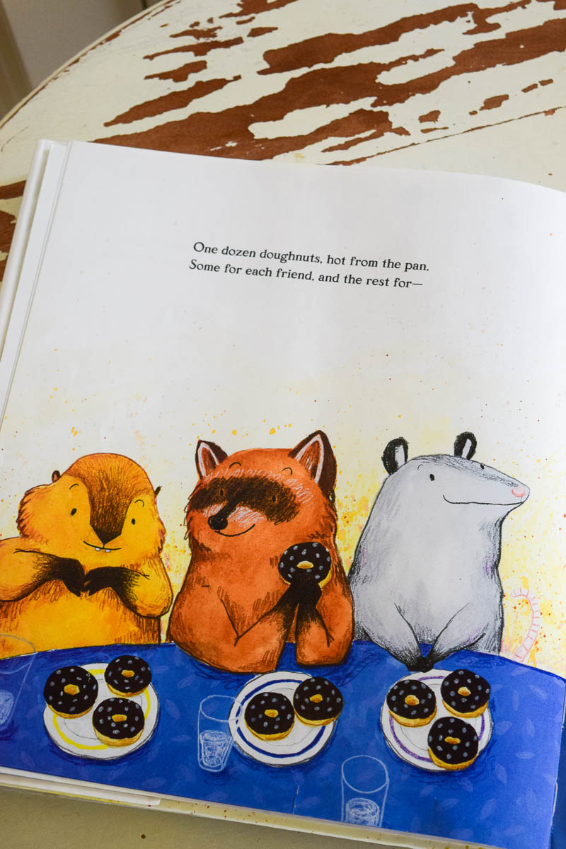 Inside look at the story and illustrations in the Children's Book: Dozens of Doughnuts