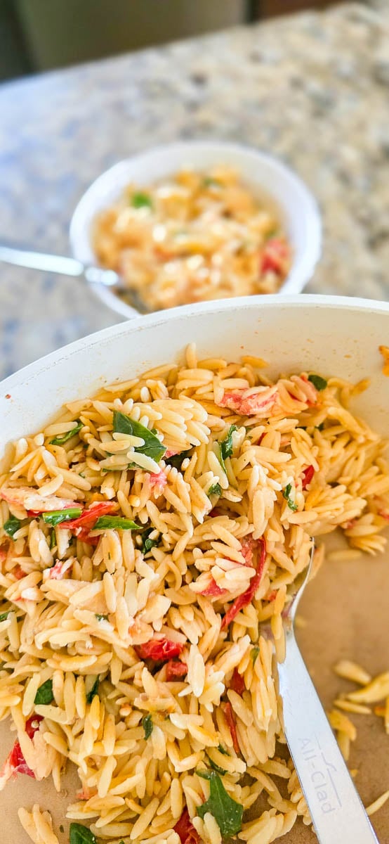 Orzo Meal in Skillet