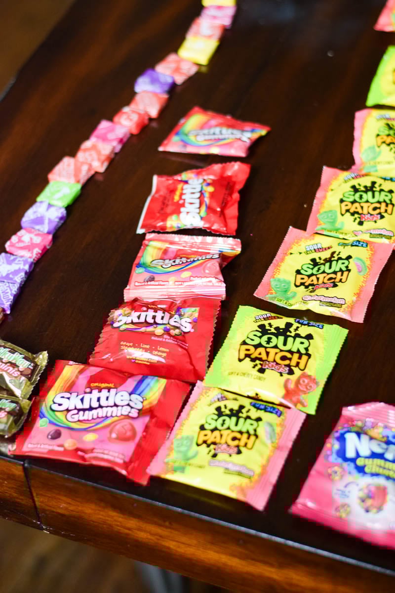 Candy Sorted - Graphed on a Wooden Table