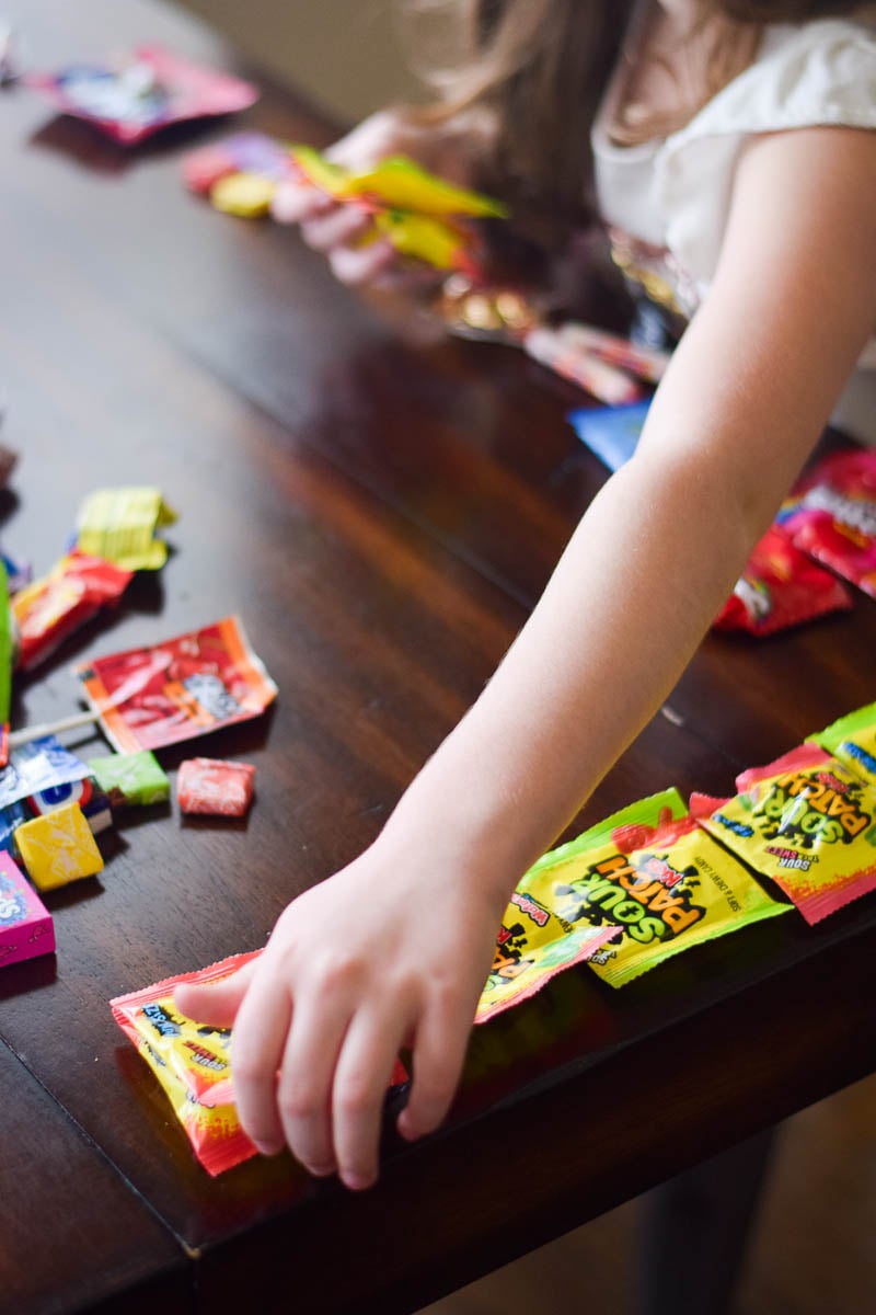 Child Sorting Fall Candy