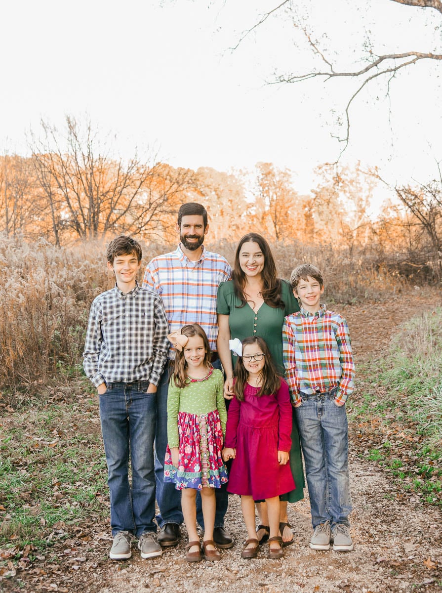 Family Posed Outside for a Photo