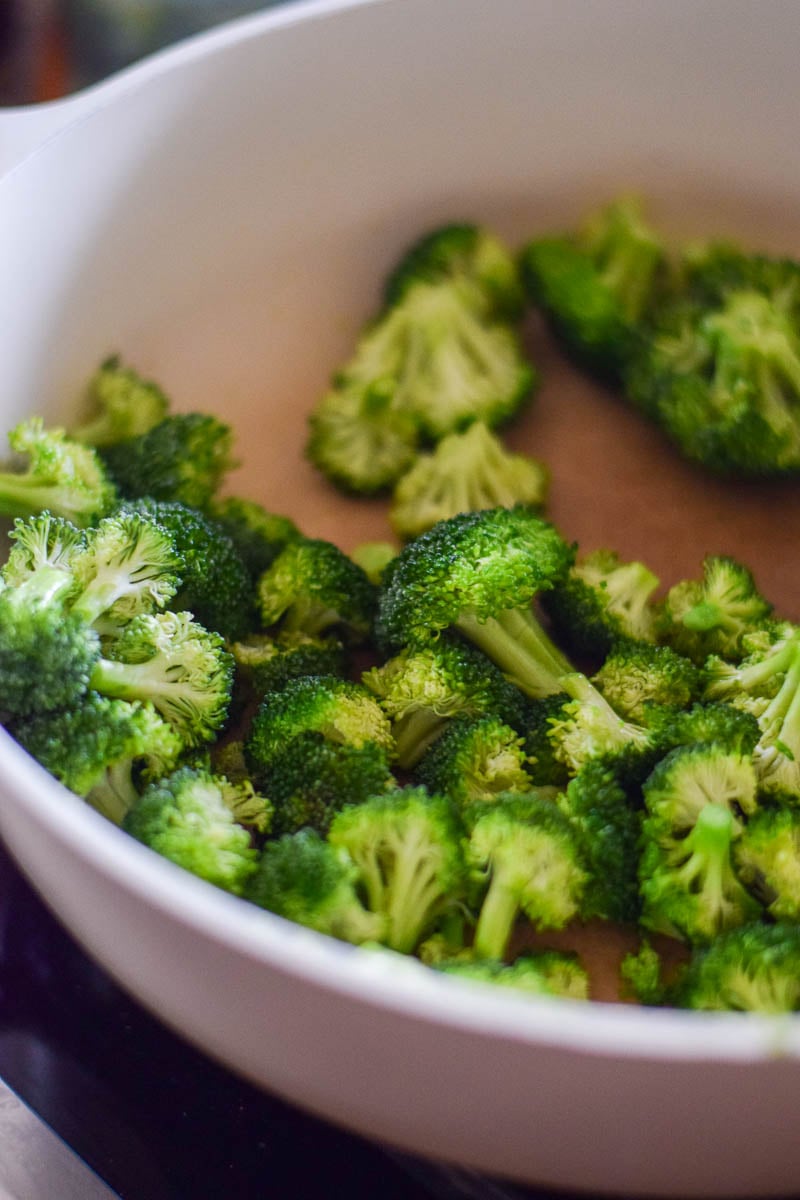 Broccoli Cooking in a Pan