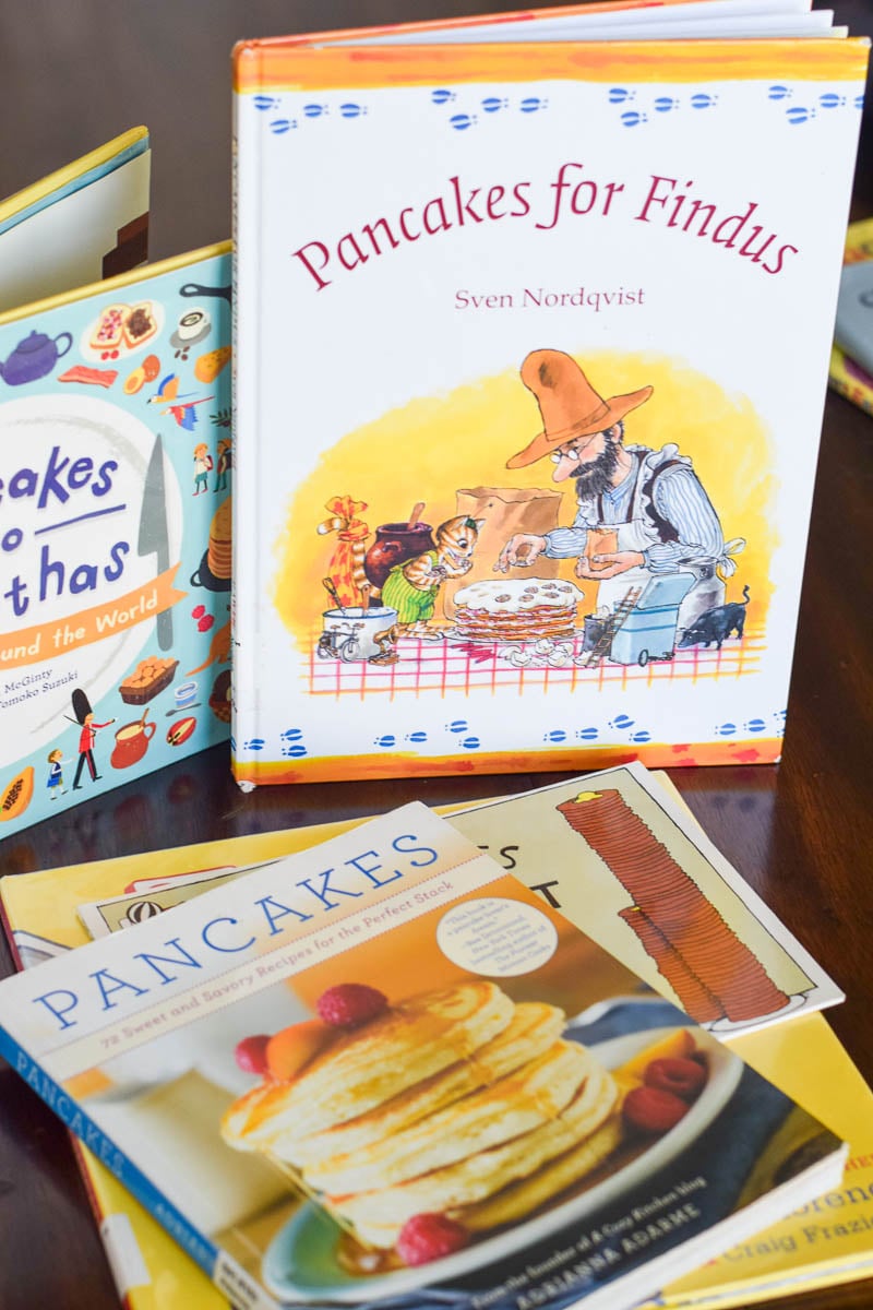 Books about Pancakes Sitting on the Kitchen Table