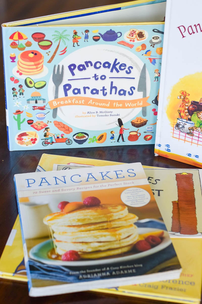 Books about Pancakes Sitting on the Kitchen Table