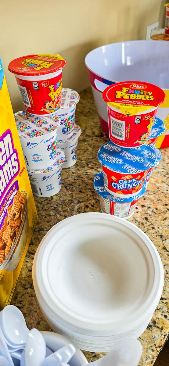 Cereal Options Sitting on a Kitchen Counter