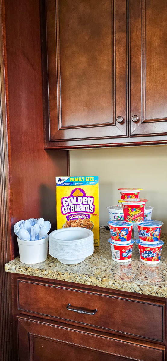 Cereal Options Sitting on a Kitchen Counter