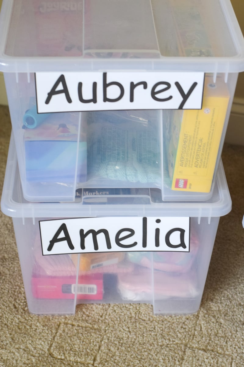 Gift Bins for Little Girls