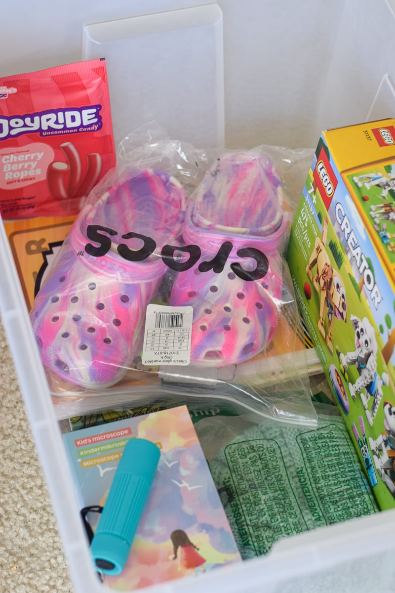 Inside a Bin of Gifts for a Tween Girl
