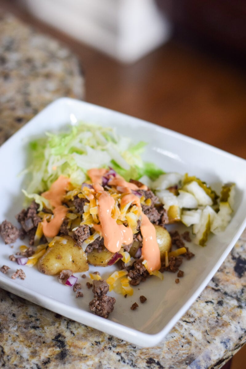 Burger Bowl Sitting on Kitchen Counter