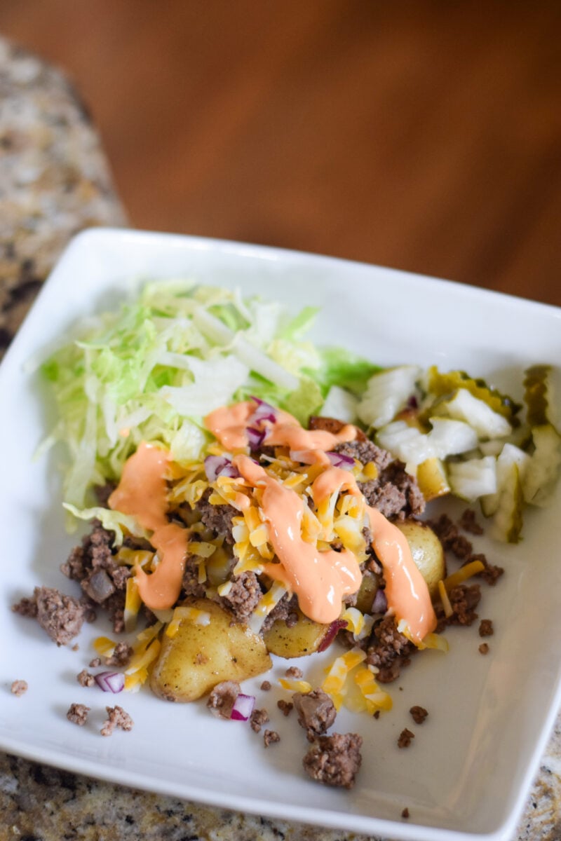 Burger Bowl Sitting on Kitchen Counter