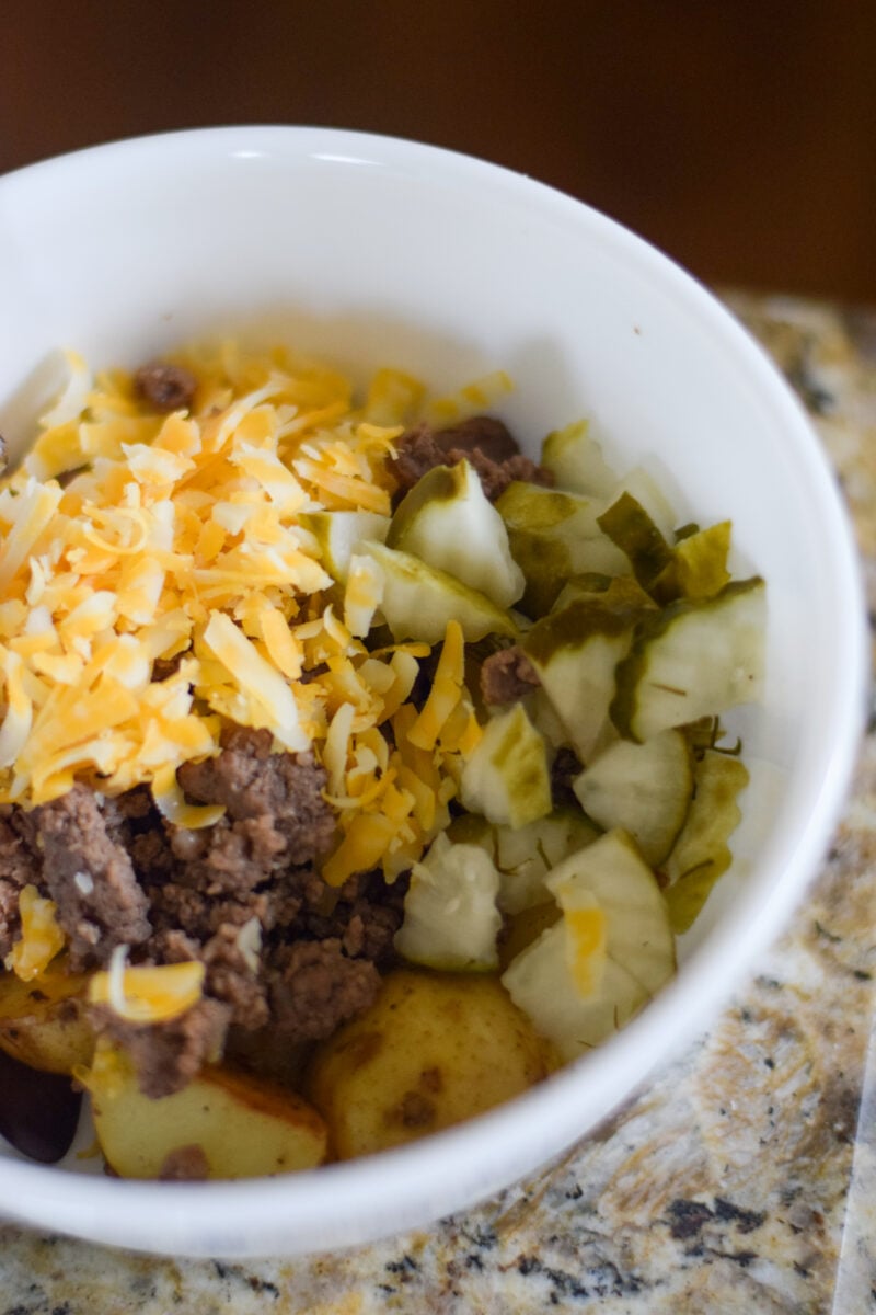 Burger Bowl Sitting on Kitchen Counter